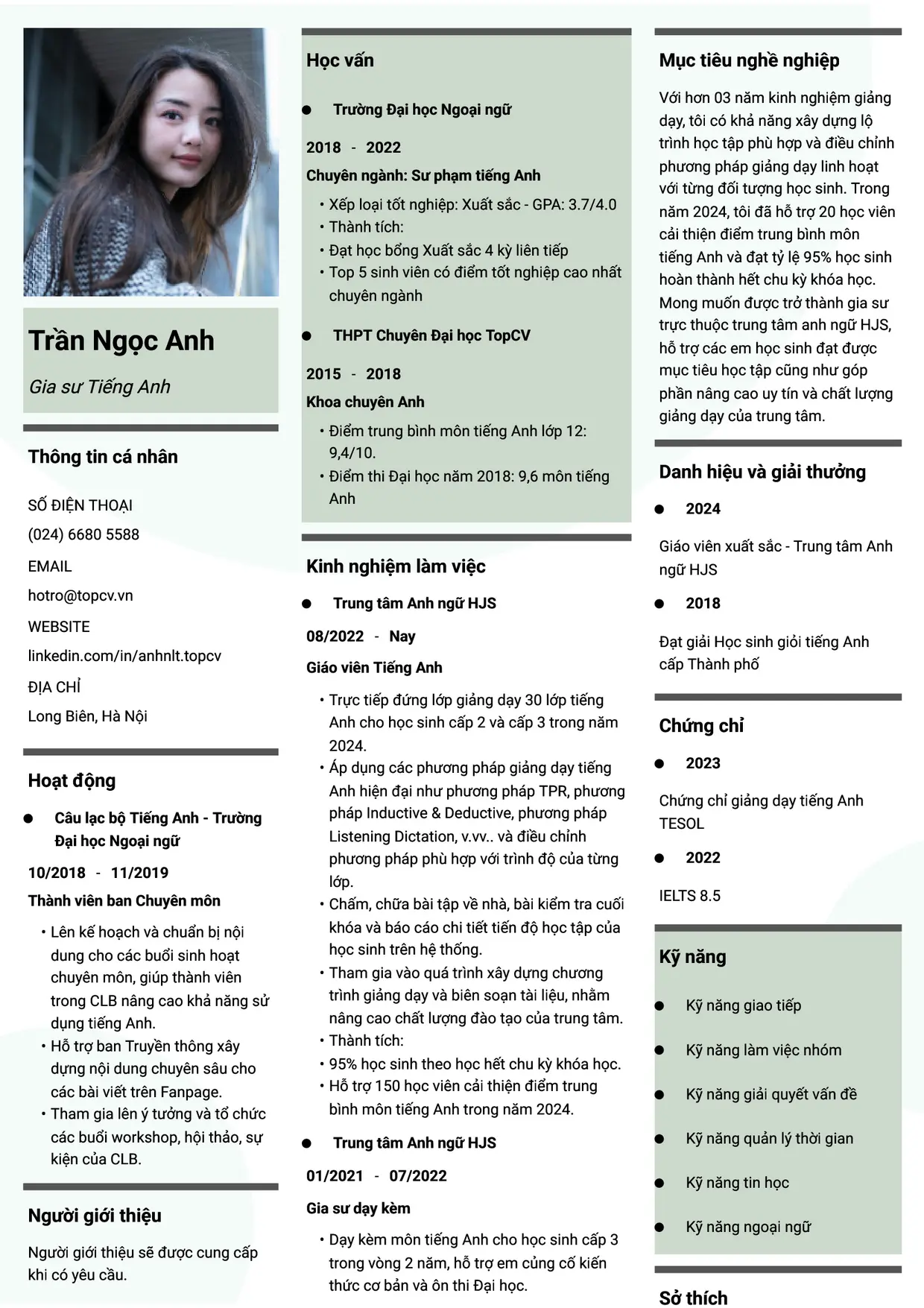 Mẫu CV Gia sư style Thời đại