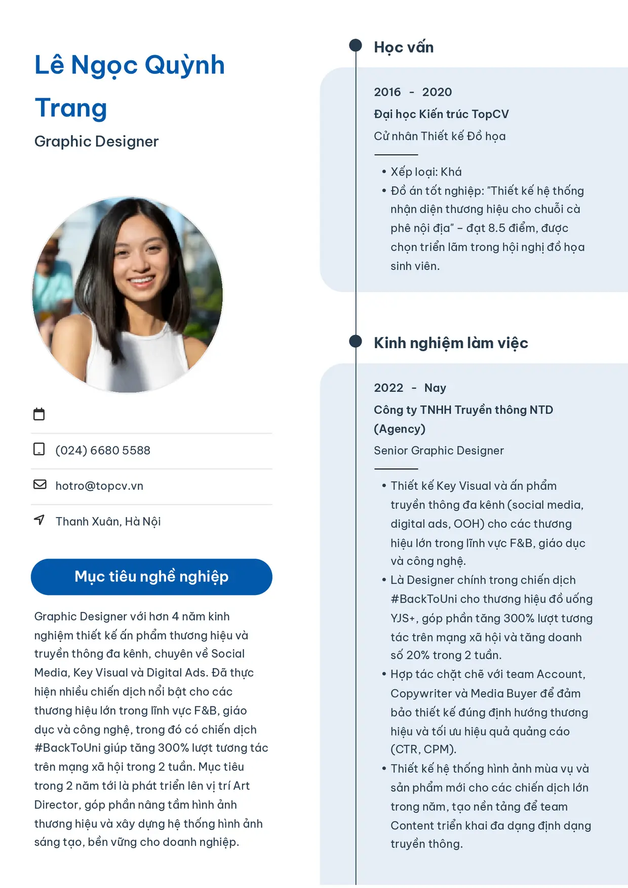 Mẫu CV xin việc Thiết kế đồ họa style Sinh viên 3