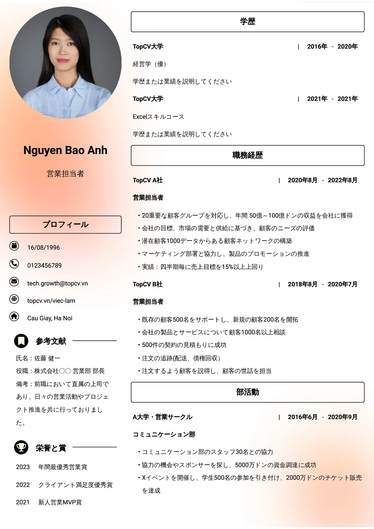 Mẫu CV xin việc Đam mê
