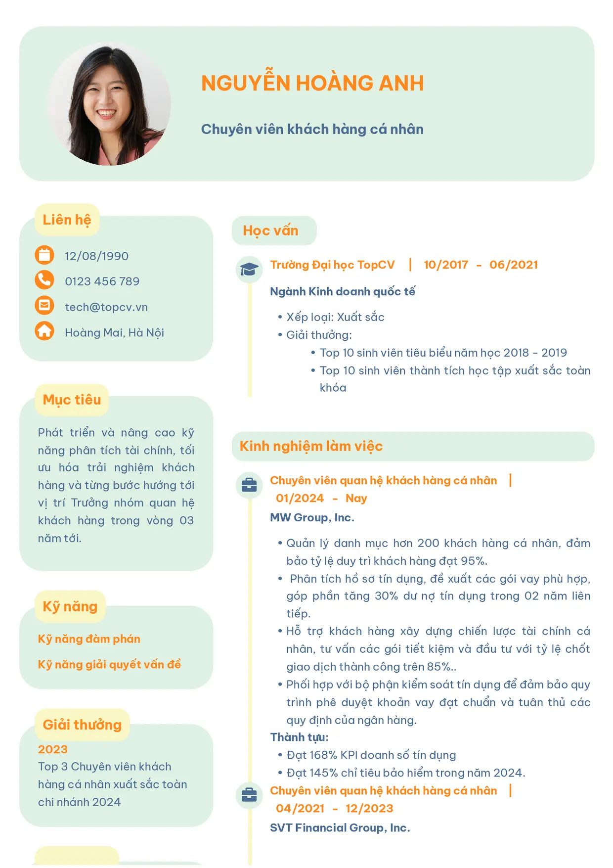 Mẫu CV xin việc Basic 3