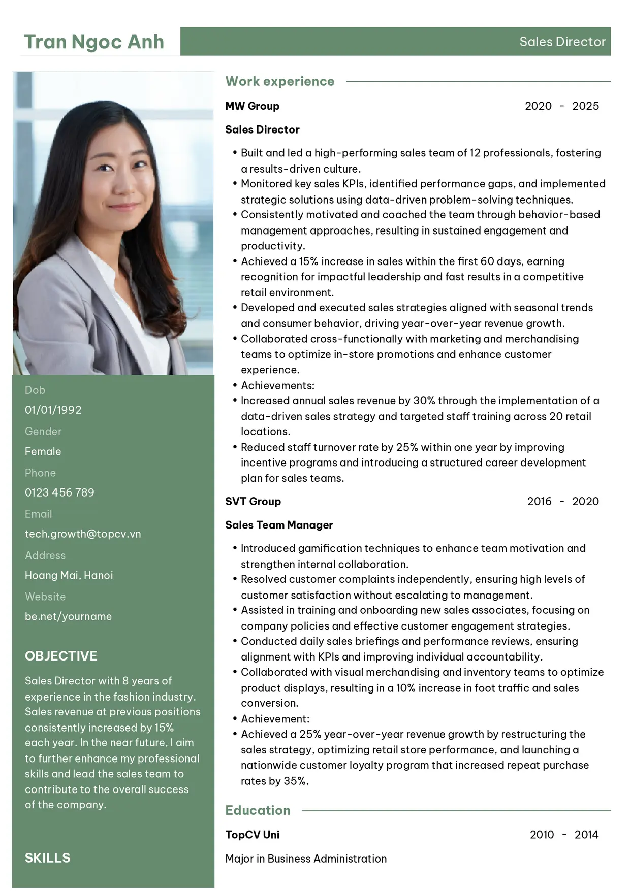 Mẫu CV xin việc Chuyên Nghiệp 1