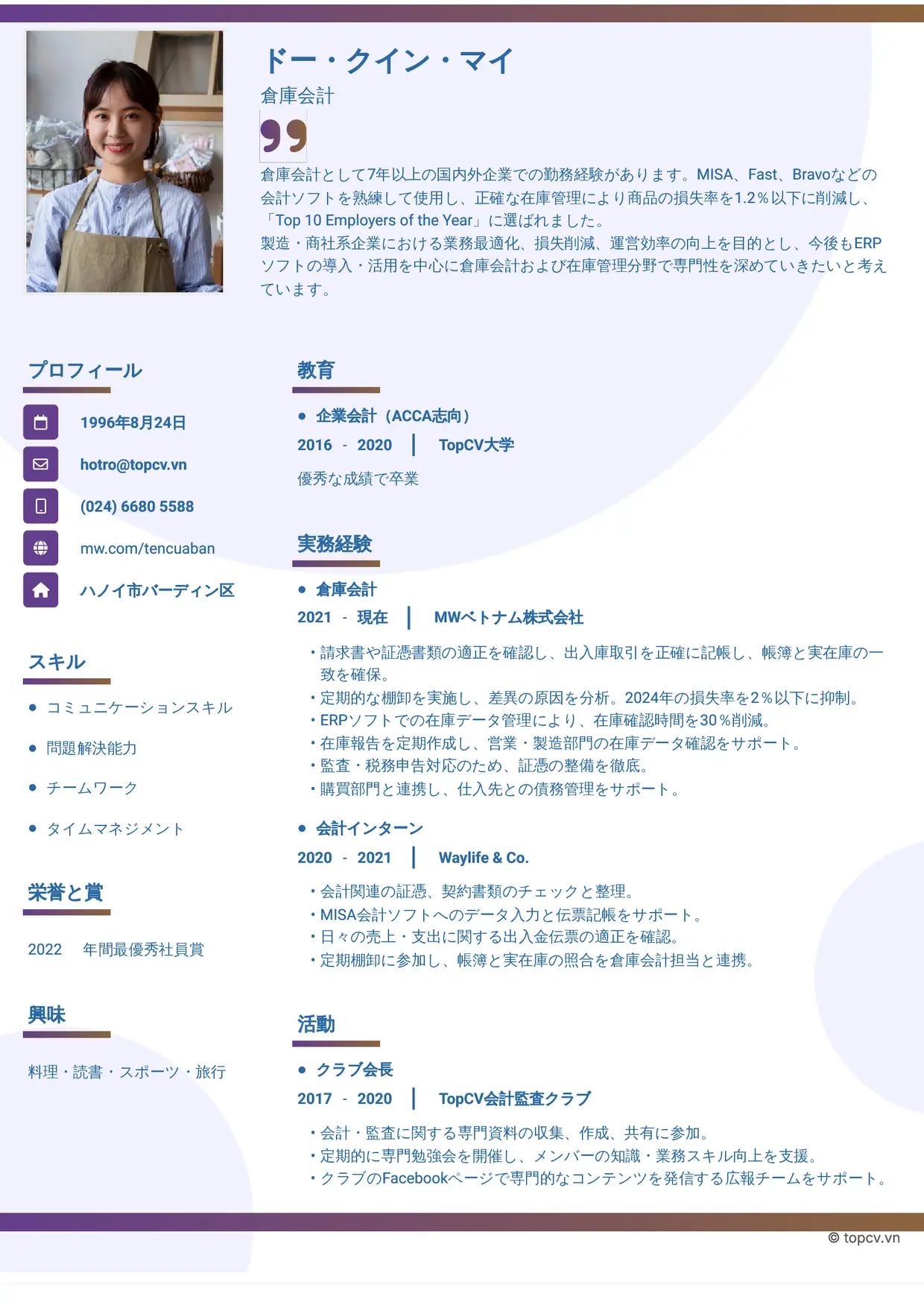 Mẫu CV xin việc Gradient 1