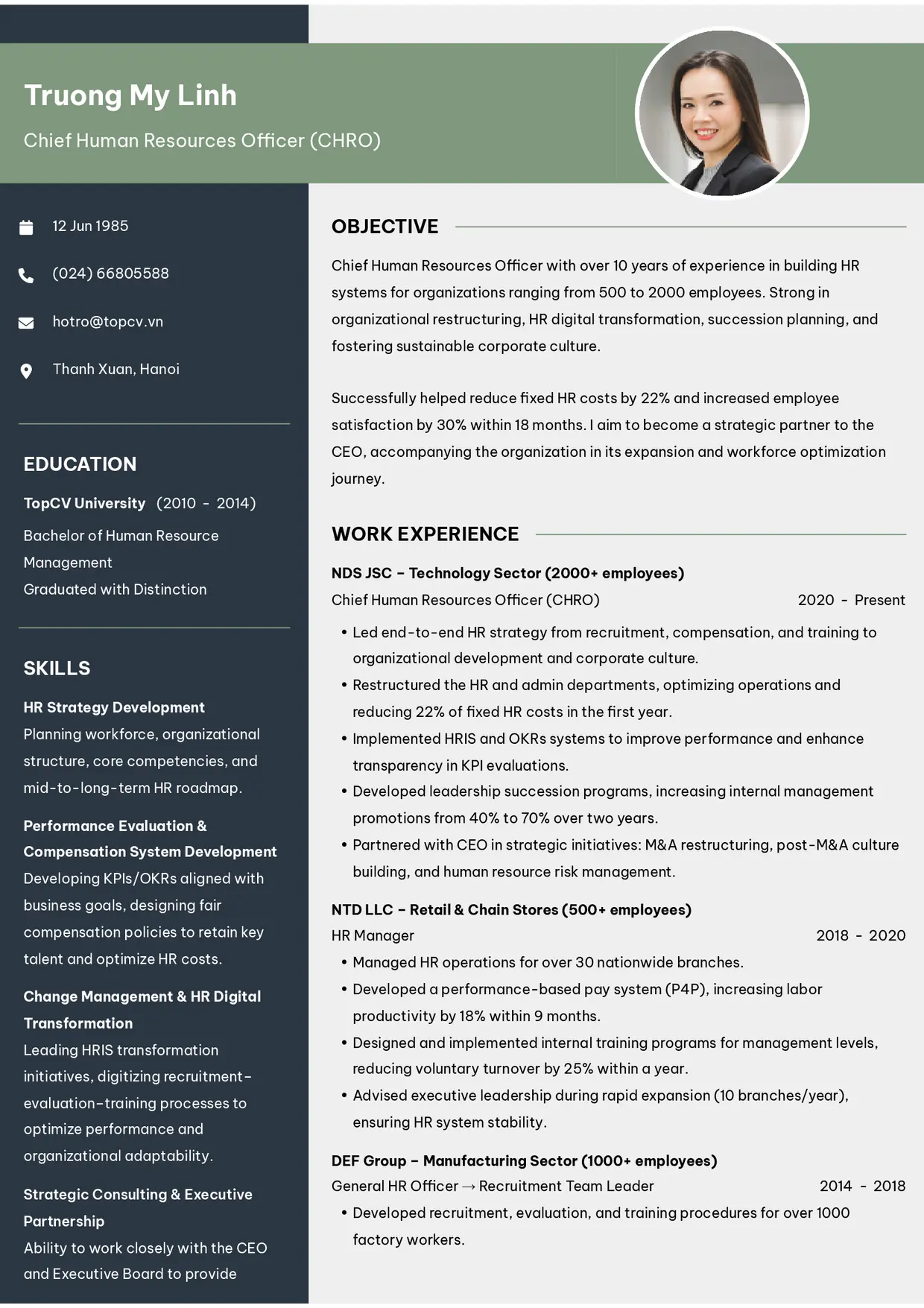 Mẫu CV xin việc tiếng Anh - Outstanding 10