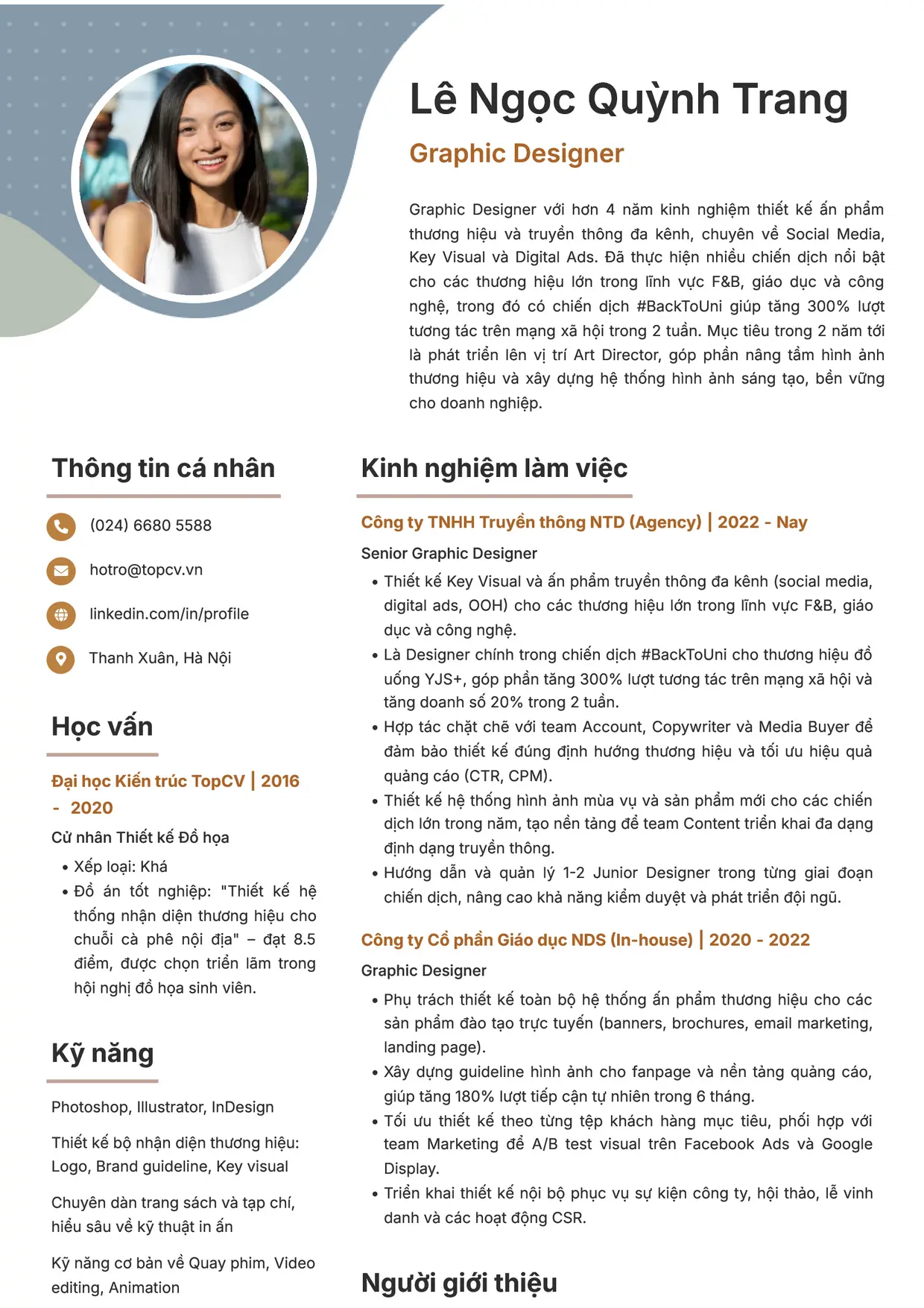 Mẫu CV xin việc Thiết kế đồ họa