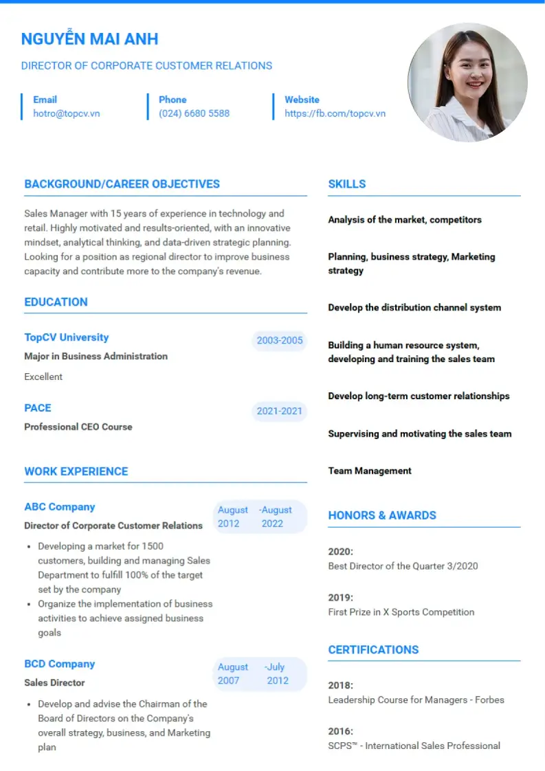 Mẫu CV xin việc Basic 2