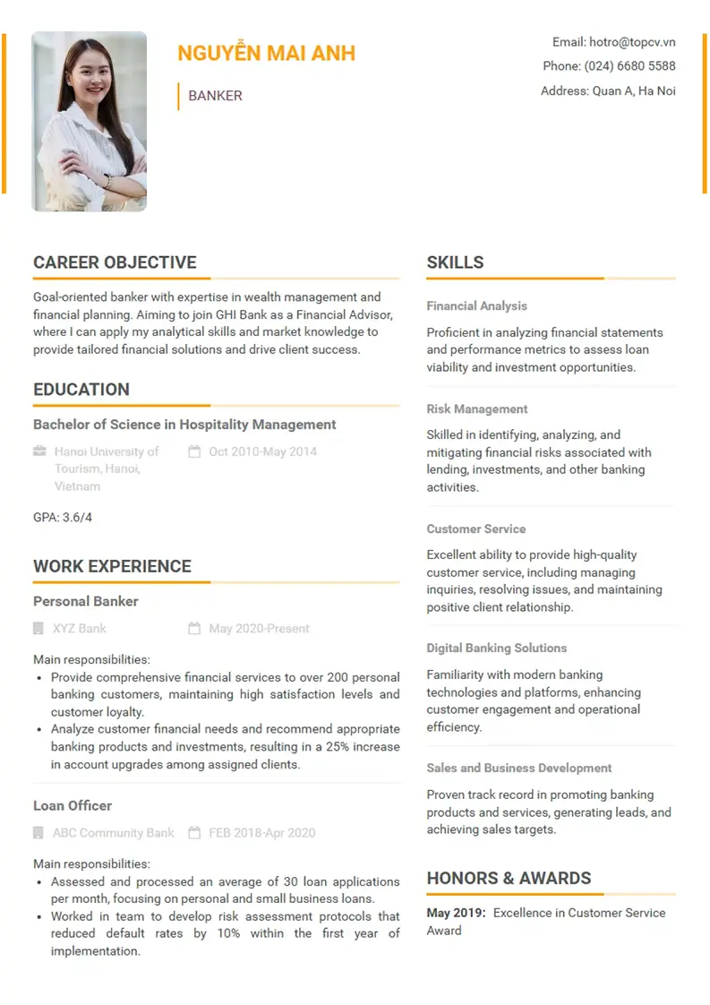 Mẫu CV xin việc Ấn tượng 5