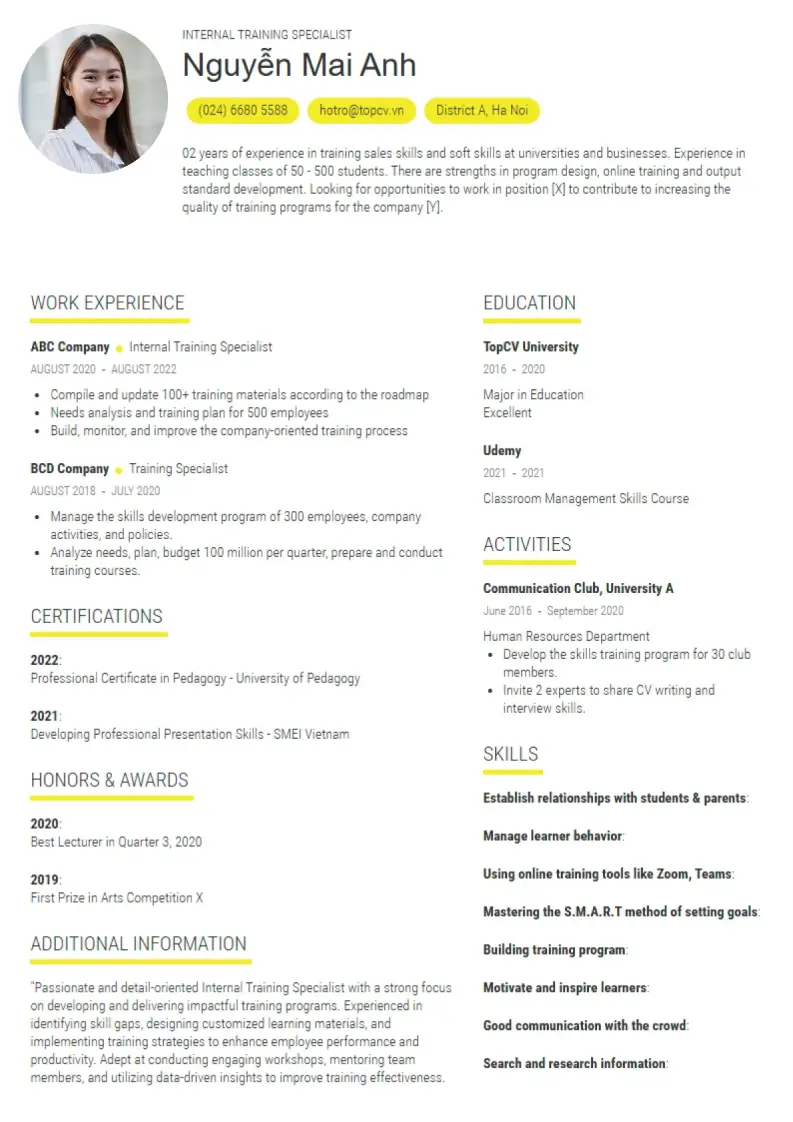 Mẫu CV xin việc Outstanding 2