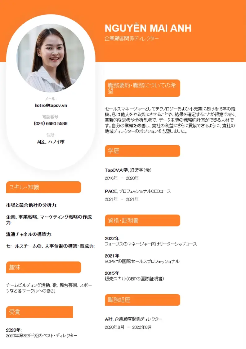 Mẫu CV xin việc Outstanding 5