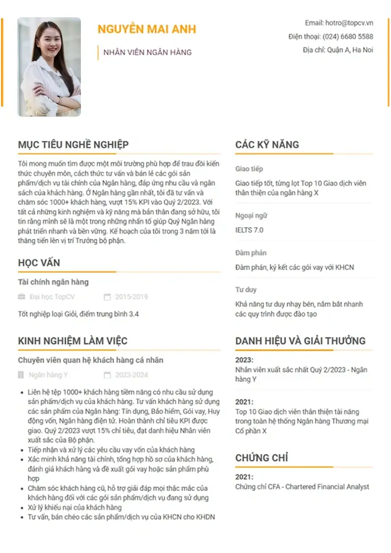 Mẫu CV xin việc Ấn tượng 5