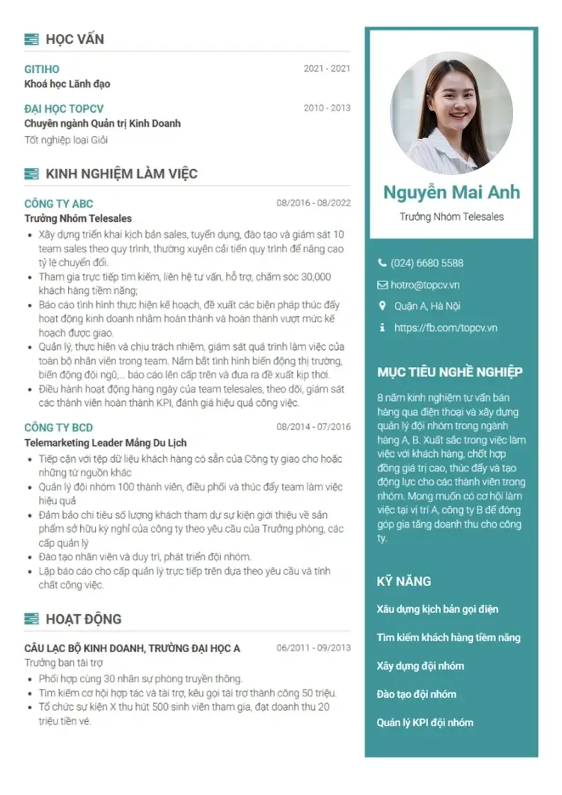 Mẫu CV xin việc Chuyên Nghiệp Ấn Tượng