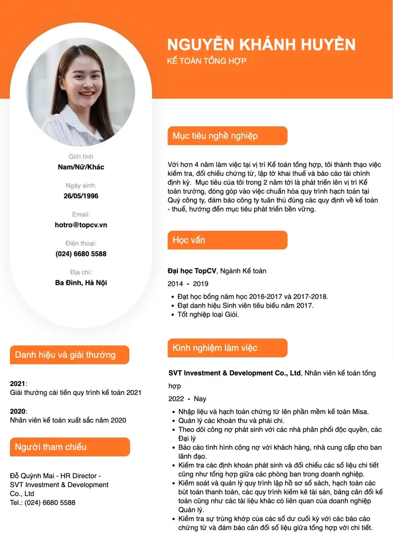 Mẫu CV xin việc Outstanding 5