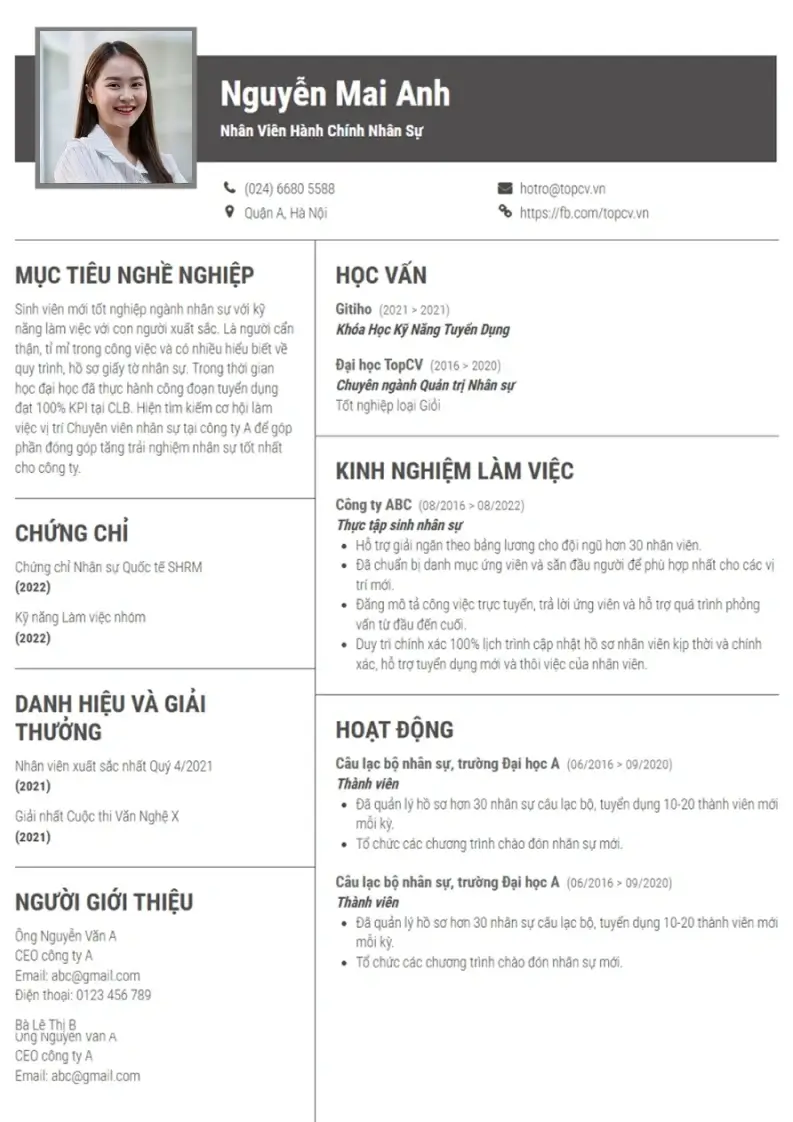 Mẫu CV xin việc Chuyên Nghiệp 3